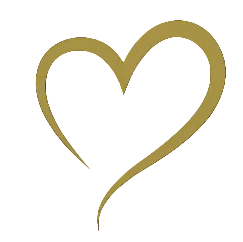 Gold heart shape on a black background